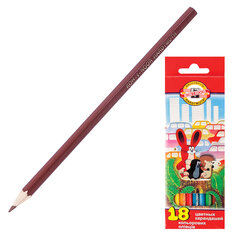 Карандаши цветные KOH-I-NOOR &laquo;Крот&raquo;, 18 цветов, шестигранные, грифель 3,2 мм, европодвес, 3653