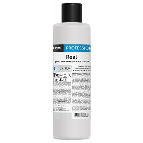 Средство моющее универсальное 1 л PRO-BRITE REAL, щелочное, низкопенное, концентрат, 169-1