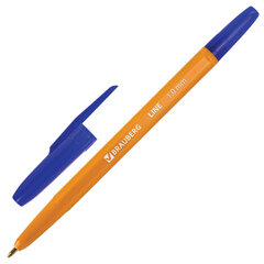 Ручка шариковая BRAUBERG ORANGE &laquo;Line&raquo;, синяя, ВЫГОДНАЯ УПАКОВКА, КОМПЛЕКТ 50 штук, линия письма 0,5 мм, 880004