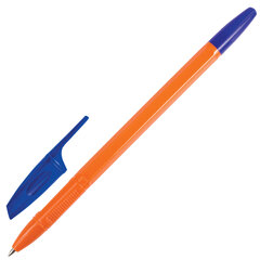 Ручка шариковая BRAUBERG &laquo;X-333 Orange&raquo;, синяя, ВЫГОДНАЯ УПАКОВКА, КОМПЛЕКТ 50 штук, линия письма 0,35 мм, 880006