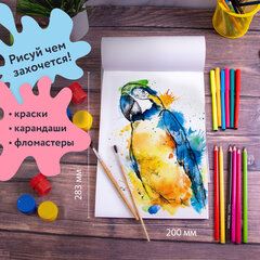 Альбомы для рисования ДЭК А4, 40 л., КОМПЛЕКТ 4 шт., скоба, обложка картон, BRAUBERG, 200&times;283 мм, &laquo;Дикие&raquo; (2 вида), 880039