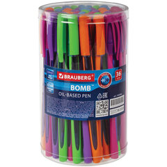 Ручка шариковая BRAUBERG &laquo;BOMB GT Color&raquo;, ВЫГОДНАЯ УПАКОВКА, КОМПЛЕКТ 36 шт., ассорти, узел 0,7 мм, линия письма 0,35 мм, 880160
