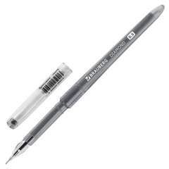Ручка гелевая BRAUBERG DIAMOND, черная, ВЫГОДНАЯ УПАКОВКА, КОМПЛЕКТ 12 штук, линия письма 0,25 мм, 880205