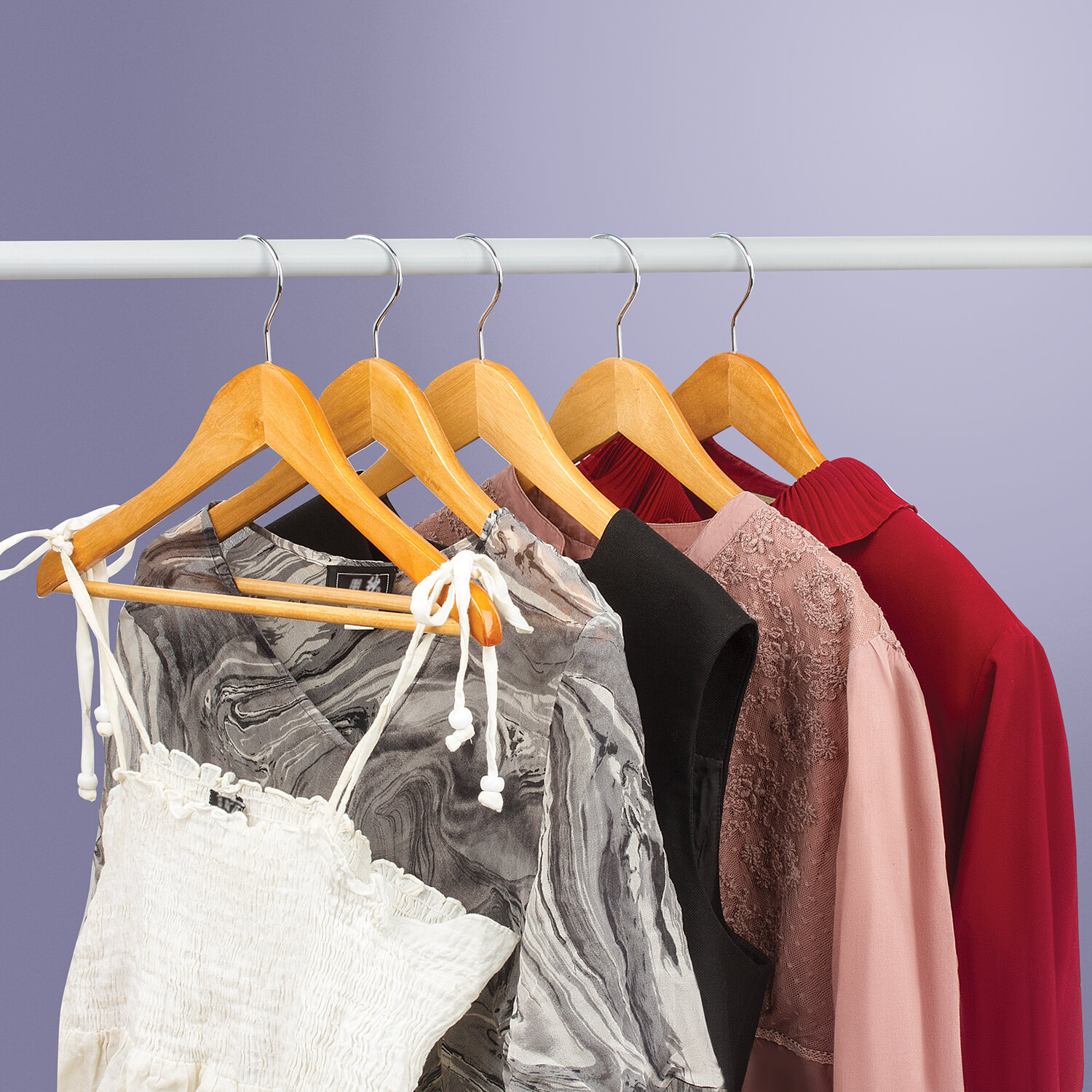 Вешалка-плечики КОМПЛЕКТ 5 шт., деревянные, перекладина, цвет сосна, 48-50, BRABIX "Стандарт", 880296