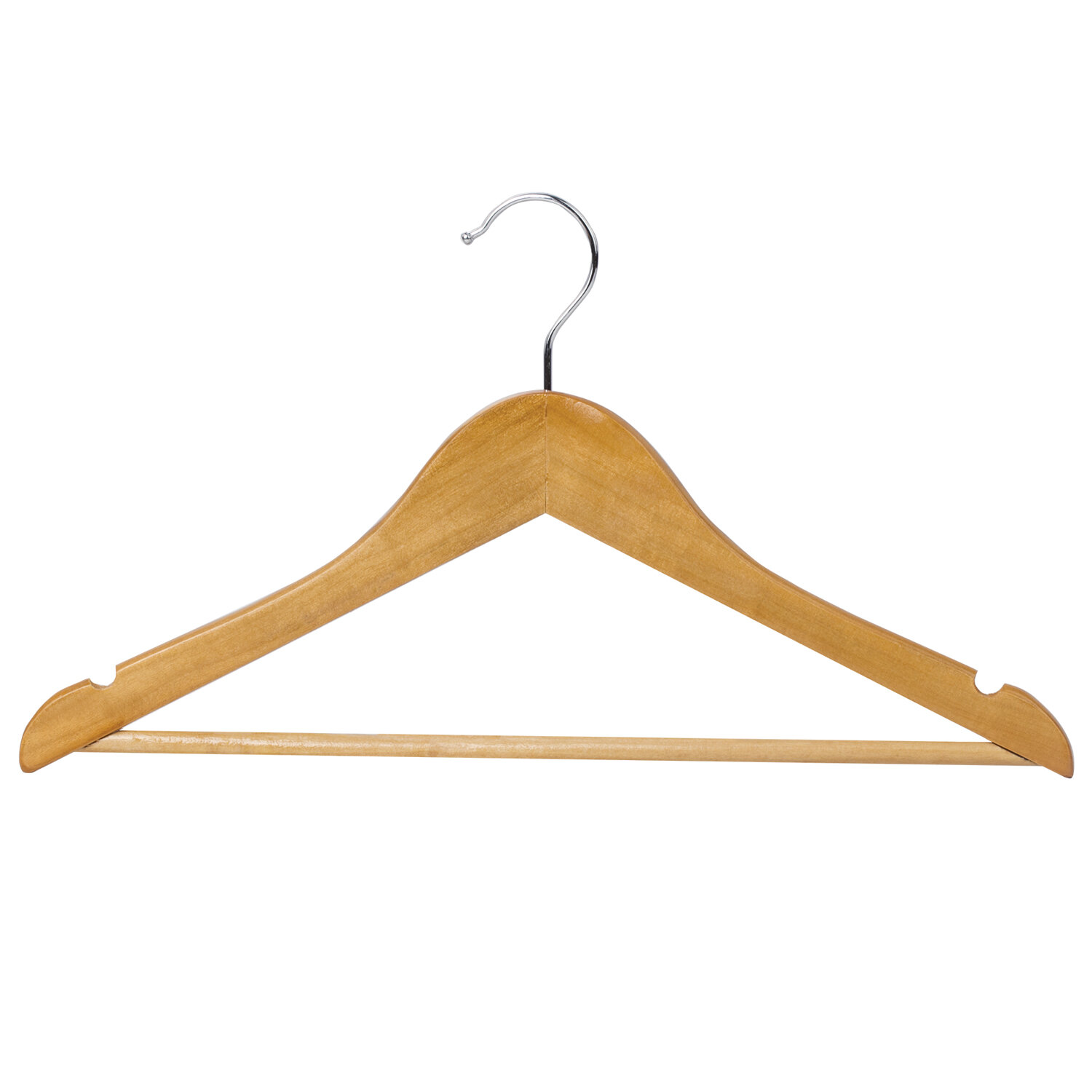 Вешалка-плечики КОМПЛЕКТ 5 шт., деревянные, перекладина, цвет сосна, 48-50, BRABIX "Стандарт", 880296