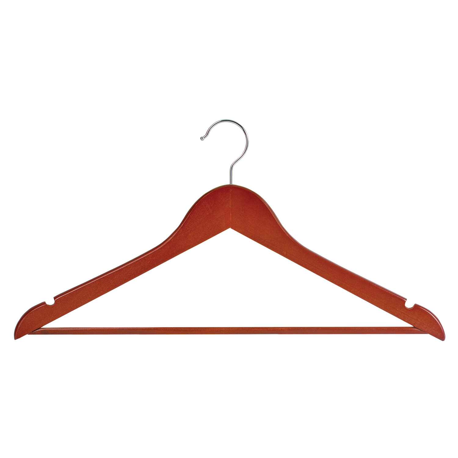 Вешалка-плечики КОМПЛЕКТ 5 шт., деревянные, перекладина, цвет вишня, 48-50, BRABIX "Стандарт", 880298