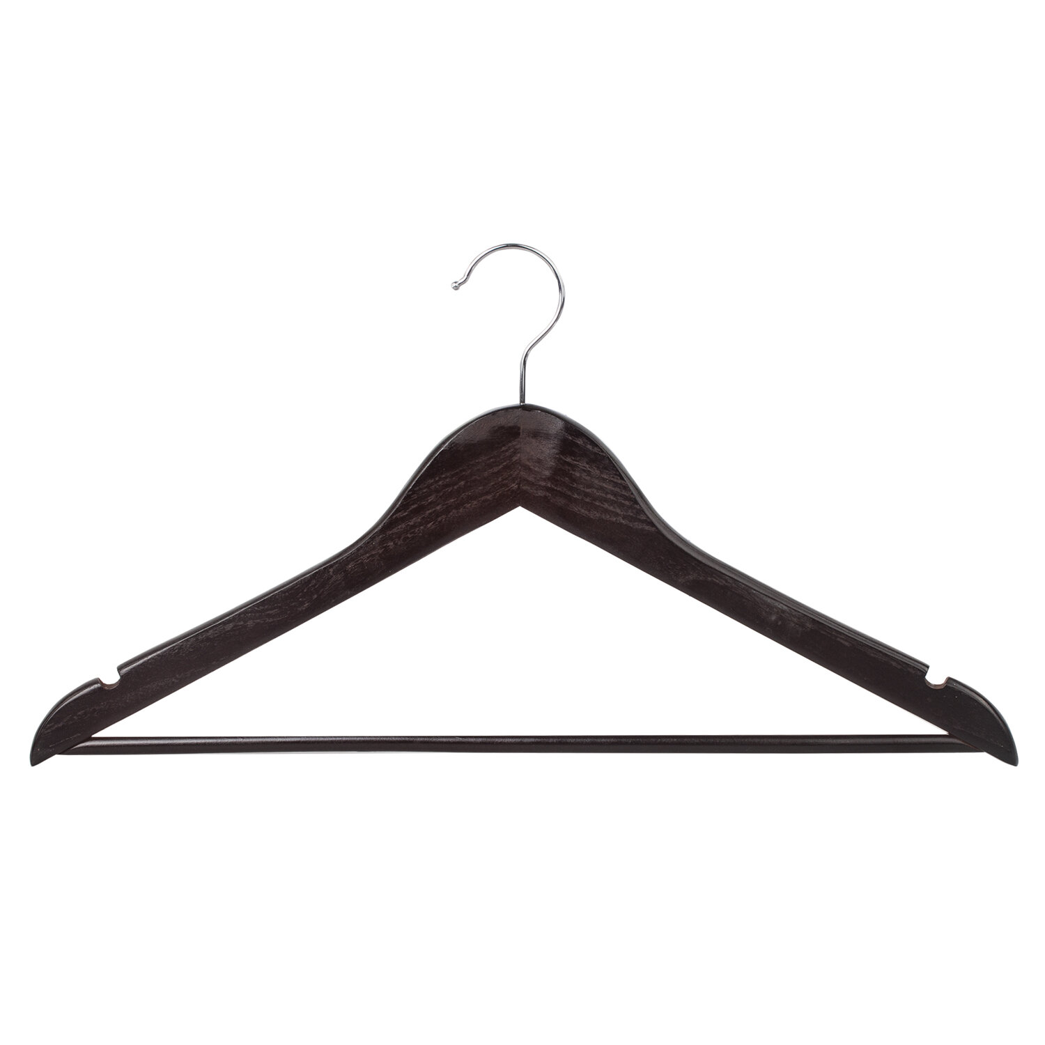 Вешалка-плечики КОМПЛЕКТ 5 шт., деревянные, перекладина, цвет шоколад, 48-50, BRABIX "Стандарт", 880299