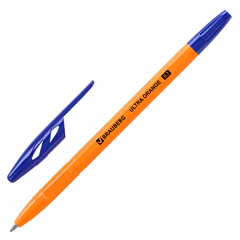 Ручка шариковая BRAUBERG &laquo;ULTRA ORANGE&raquo;, синяя, ВЫГОДНЫЙ КОМПЛЕКТ 50 штук, узел 0,7 мм, чернила ГЕРМАНИЯ, наконечник ШВЕЙЦАРИЯ, 880398