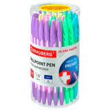 Ручка шариковая "ULTRA PASTEL", синяя, ВЫГОДНЫЙ КОМПЛЕКТ 50 штук, узел 0,7 мм, чернила ГЕРМАНИЯ, BRAUBERG, 880401