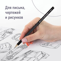 Карандаш чернографитный HB трехгранный BRAUBERG &laquo;Black&White&raquo;, ВЫГОДНЫЙ КОМПЛЕКТ 12 штук, 880426