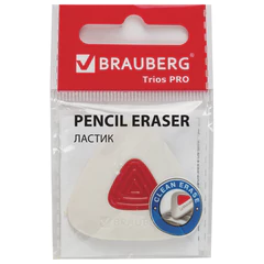Ластик BRAUBERG Trios PRO, ВЫГОДНЫЙ КОМПЛЕКТ 36 шт., ластик 36&times;36&times;9 мм, пластиковый держатель, 880450