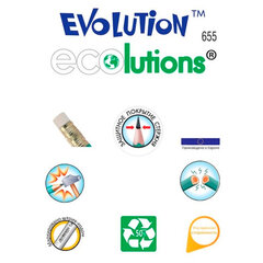 Карандаш чернографитный с ластиком BIC Evolution, HB, КОМПЛЕКТ 12 штук, 880479