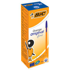 Ручка шариковая BIC &laquo;Orange&raquo;, КОМПЛЕКТ 20 штук, СИНЯЯ, корпус оранжевый, узел 0,8 мм, линия письма 0,3 мм, 880485