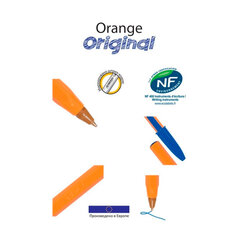 Ручка шариковая BIC &laquo;Orange&raquo;, КОМПЛЕКТ 20 штук, СИНЯЯ, корпус оранжевый, узел 0,8 мм, линия письма 0,3 мм, 880485