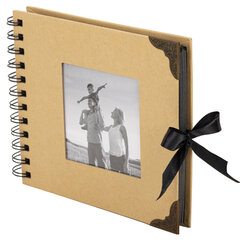 Фотоальбом 16&times;18 см, 20 черных листов, обложка КРАФТ, уголки/<wbr/>стикеры/<wbr/>ручка/<wbr/>клей, BRAUBERG Black&Kraft, 880652