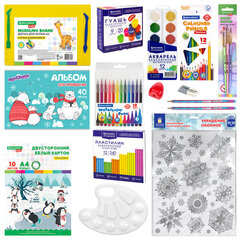 Набор подарок для развития и творчества BRAUBERG ART BOX &laquo;С НОВЫМ ГОДОМ и РОЖДЕСТВОМ!&raquo;, 15 предметов, 881131