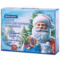 Набор подарок для развития и творчества BRAUBERG ART BOX &laquo;С НОВЫМ ГОДОМ и РОЖДЕСТВОМ!&raquo;, 15 предметов, 881131