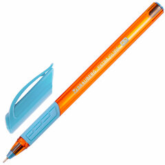 Ручка шариковая масляная с грипом BRAUBERG &laquo;Extra Glide GT Sky Blue&raquo;, КОМПЛЕКТ 12 ШТУК, СИНЯЯ, игольчатый узел 0,7 мм, линия 0,35 мм, 881308