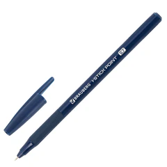 Ручка шариковая с грипом BRAUBERG &laquo;i-STICK POINT DEEP BLUE&raquo;, КОМПЛЕКТ 10 ШТУК, СИНЯЯ, пишущий узел 0,7 мм, линия письма 0,35 мм, 881321