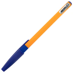 Ручка шариковая с грипом BRAUBERG &laquo;i-STICK POINT ORANGE&raquo;, КОМПЛЕКТ 10 ШТУК, СИНЯЯ, пишущий узел 0,7 мм, линия письма 0,35 мм, 881322
