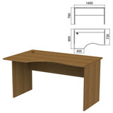 Стол эргономичный "Арго", 1400х900х760 мм, левый, орех (КОМПЛЕКТ)