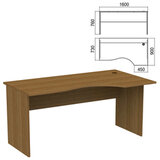 Стол эргономичный "Арго", 1600х900х760 мм, правый, орех (КОМПЛЕКТ)