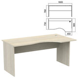 Стол эргономичный "Арго", 1600х900х760 мм, правый, ясень шимо (КОМПЛЕКТ)