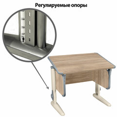 Стол-парта регулируемый &laquo;ДЭМИ&raquo; СУТ.41, 750&times;550&times;530-815 мм, бежевый каркас, пластик серый, дуб сонома (КОМПЛЕКТ)