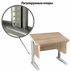 Стол-парта регулируемый &laquo;ДЭМИ&raquo; СУТ.41, 750&times;550&times;530-815 мм, серый каркас, пластик бежевый, дуб сонома (КОМПЛЕКТ)