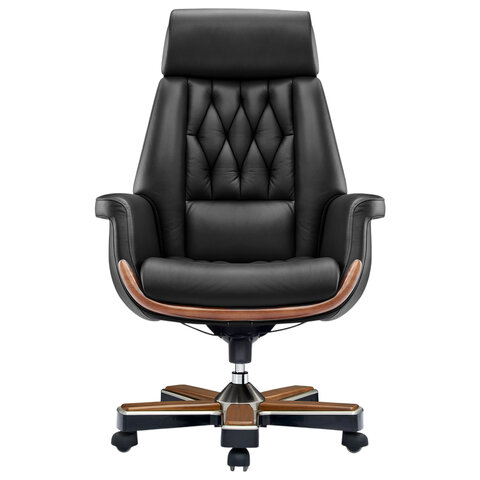 Кресло HAWASAN PREMIUM "GALANT EX-805", до 200 кг, синхромеханизм, натуральная кожа, цвет чёрный, 982216 - фото 4