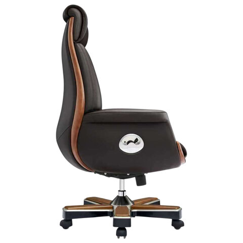 Кресло HAWASAN PREMIUM "GALANT EX-805", до 200 кг, синхромеханизм, натуральная кожа, цвет коричневый, 982217 - фото 2