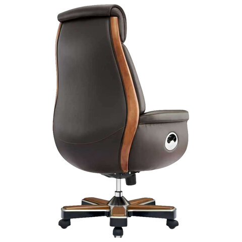 Кресло HAWASAN PREMIUM "GALANT EX-805", до 200 кг, синхромеханизм, натуральная кожа, цвет коричневый, 982217 - фото 3